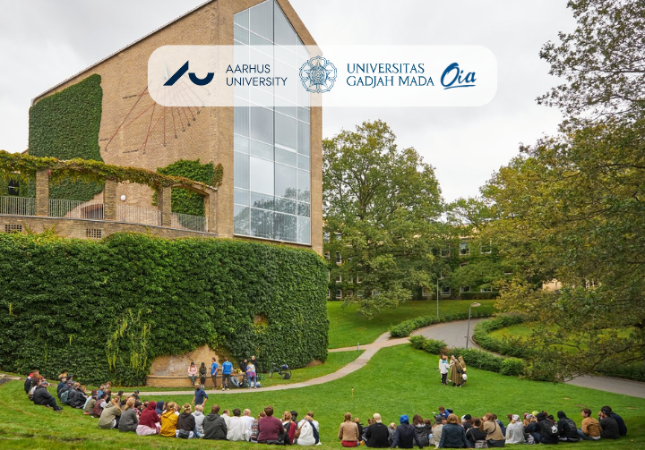 This image shows the main building and the grounds of Aarhus University in Denmark